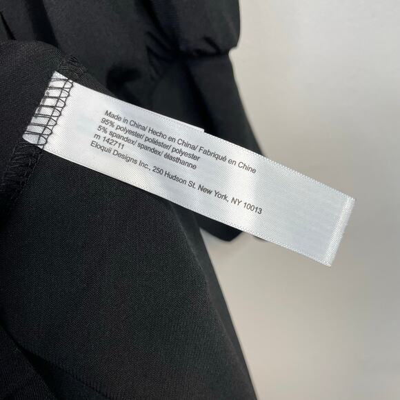 Eloquii Knot Front Pleated Skirt Dress Black Stretch Jersey Knit Long Sleeve 18 - Picture 15 of 17